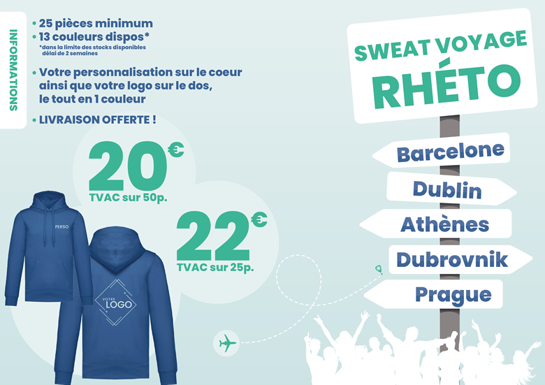 Sweat voyage rhéto